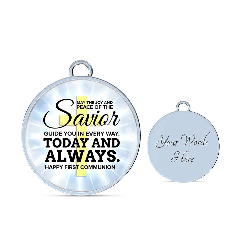 May The Joy And Peace Personalized Engraved Silver Circle Bangle Bracelet Custo